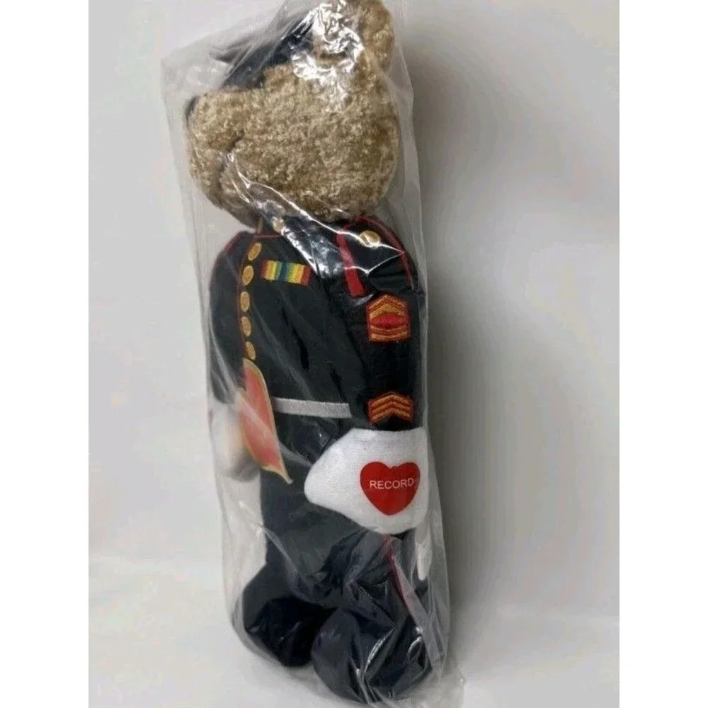 Recordable 12” Talking Marine Teddy Bear Stuffed Animal W/30 Sec. Voice Recorder